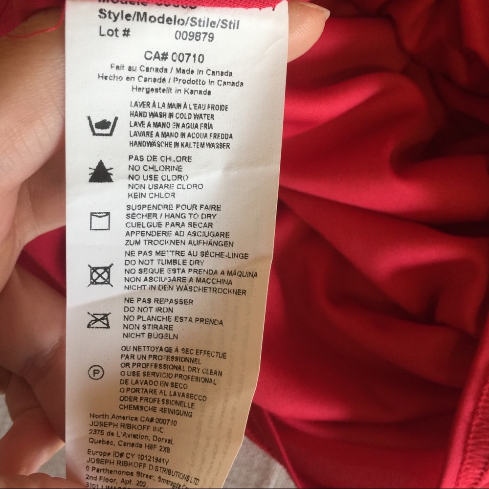 Joseph Ribkoff Red Sleeveless Ruched Dress - Picture 5 of 6